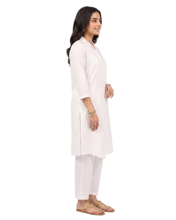White_Cotton_Striped_Collared_Kurta_For_Women