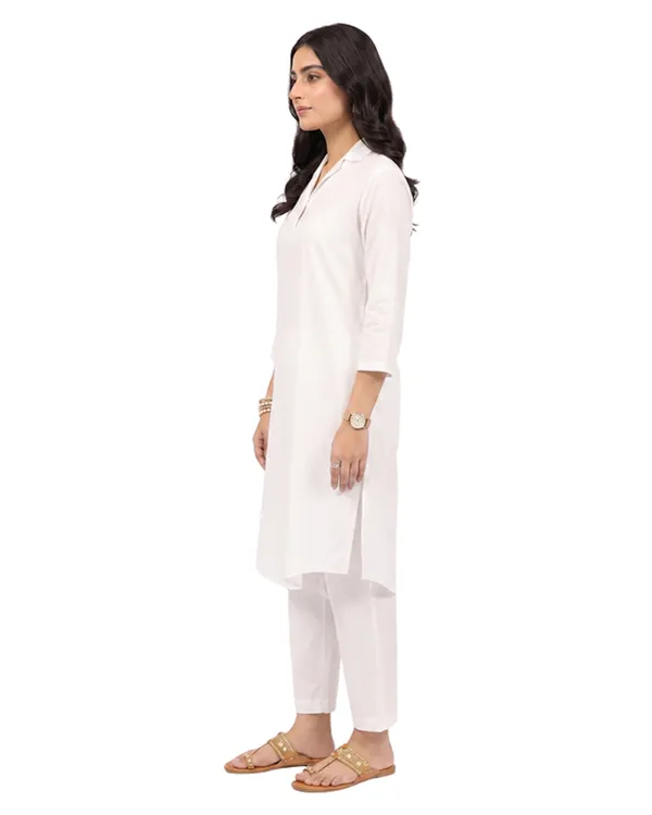 White_Cotton_Striped_Collared_Kurta_For_Women