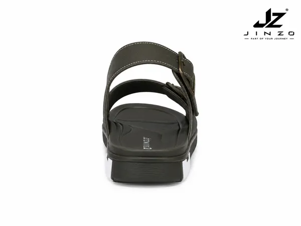 Green_Synthetic_Double_Buckle_Slip-On_Slippers_For_Men