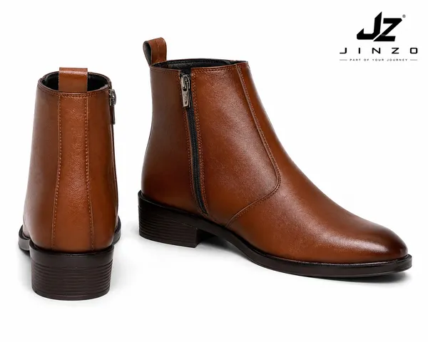 Tan_Synthetic_Side_Zip_Chelsea_Style_Dress_Boots_For_Men