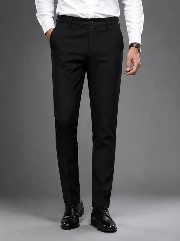 Black_Pu_Fabric_Slim_Fit_Formal_Trouser_For_Men