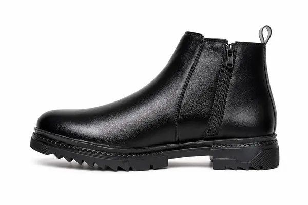 Black_Synthetic_Side_Zip_Chelsea_Ankle_Boots_For_Men