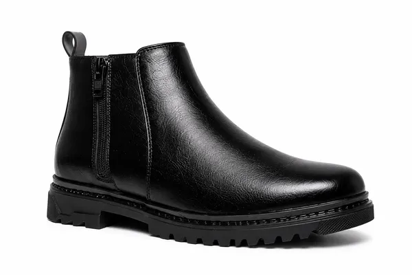 Black_Synthetic_Side_Zip_Chelsea_Ankle_Boots_For_Men