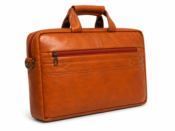 Tan_Pu_Fabric_Laptop_Shoulder_Bag_For_Men