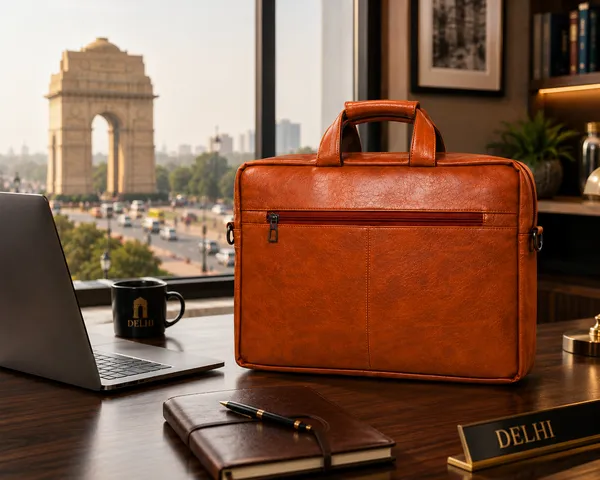 Tan_Pu_Fabric_Laptop_Shoulder_Bag_For_Men