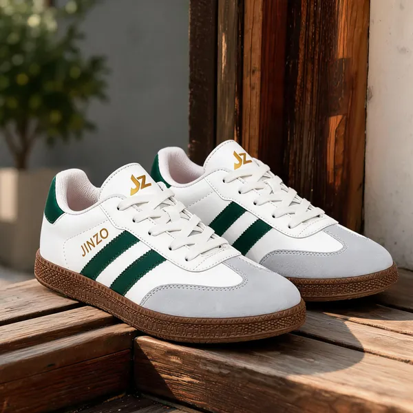 White_Pu_Fabric_Lace_Up_Casual_Sneakers_For_Unisex