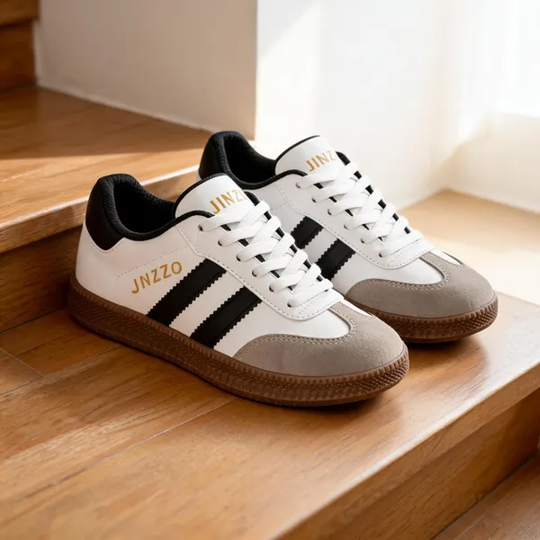 White_Pu_Fabric_Casual_Sneakers_For_Unisex