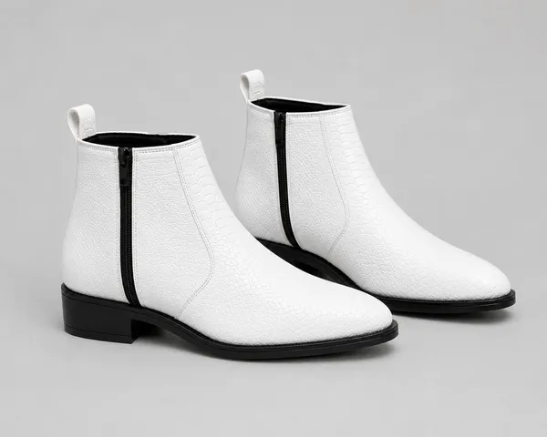 White_Synthetic_Side_Zipper_Chelsea_Ankle_Boots_For_Men