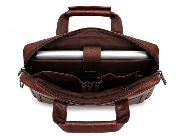 Brown_Pu_Fabric_Laptop_Shoulder_Bag_For_Men