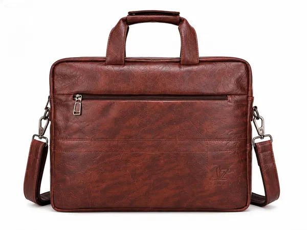 Brown_Pu_Fabric_Laptop_Shoulder_Bag_For_Men
