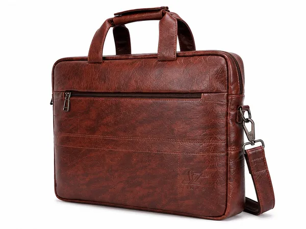 Brown_Pu_Fabric_Laptop_Shoulder_Bag_For_Men