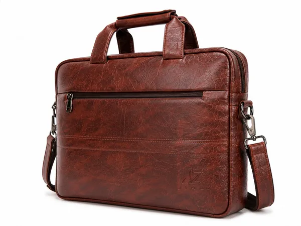 Brown_Pu_Fabric_Laptop_Shoulder_Bag_For_Men
