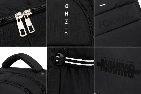 Black_Pu_Fabric_25L_Water_Resistant_Backpack_For_Unisex