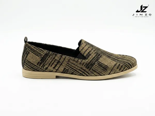 Gold_Synthetic_Printed_Slip-On_Loafers_For_Men