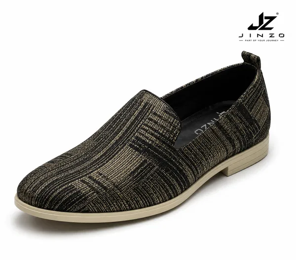 Gold_Synthetic_Printed_Slip-On_Loafers_For_Men