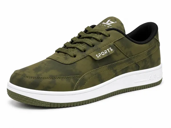 Green_Synthetic_Lace-Up_Sneakers_For_Men