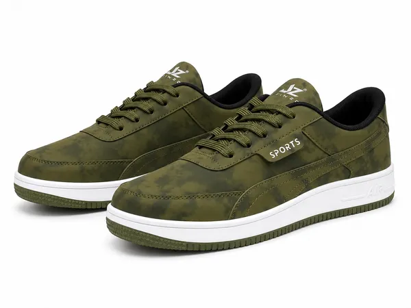 Green_Synthetic_Lace-Up_Sneakers_For_Men