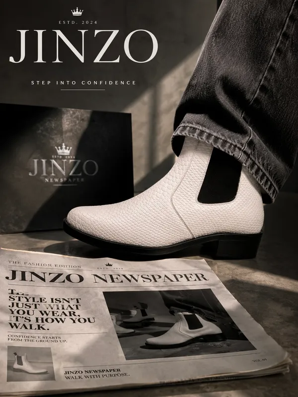 White_Synthetic_Chelsea_Ankle_Boots_For_Men