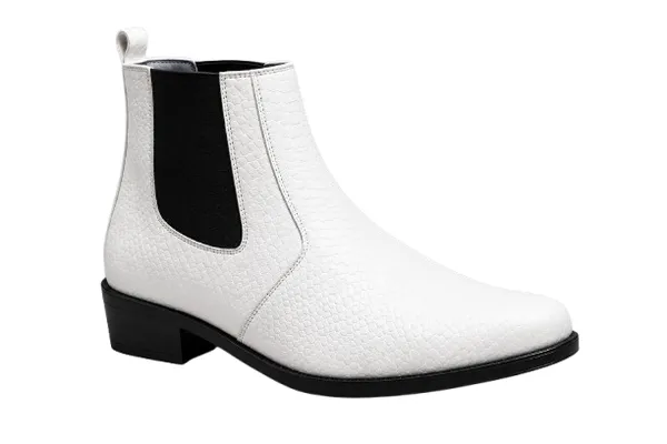 White_Synthetic_Chelsea_Ankle_Boots_For_Men