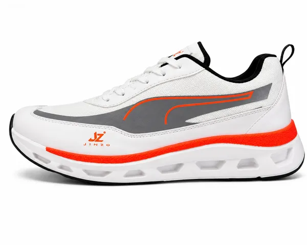 White_Synthetic_Lace-Up_Running_Sneakers_For_Men