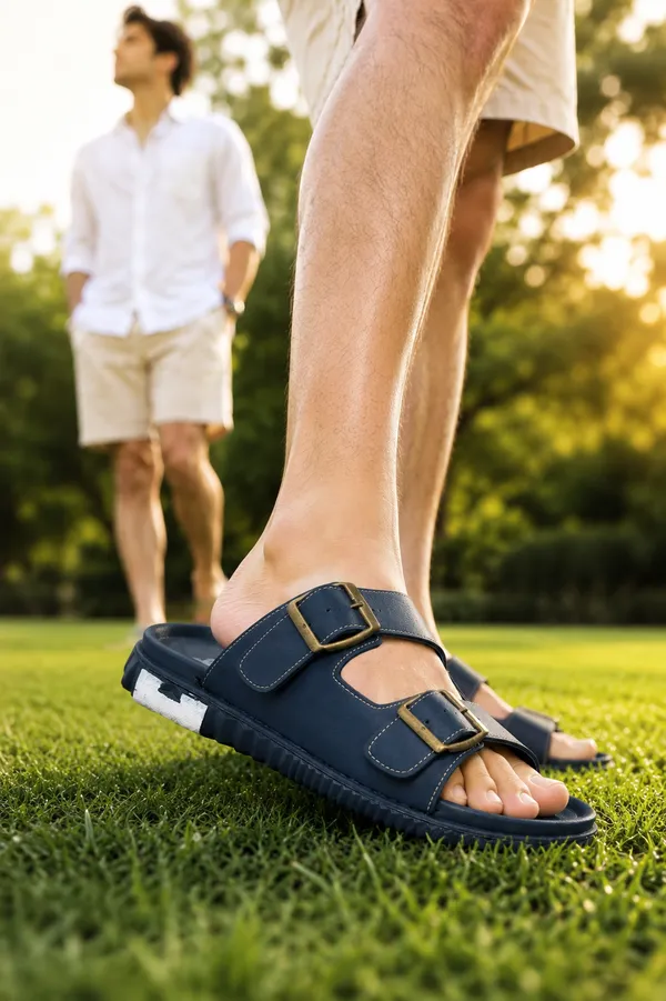 Blue_Synthetic_Double_Buckle_Slide_Slippers_For_Men