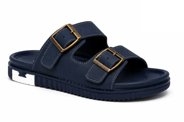 Blue_Synthetic_Double_Buckle_Slide_Slippers_For_Men