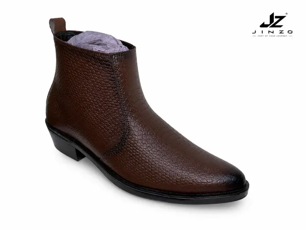 Brown_Synthetic_Textured_Side_Zip_Chelsea_Ankle_Boots_For_Men