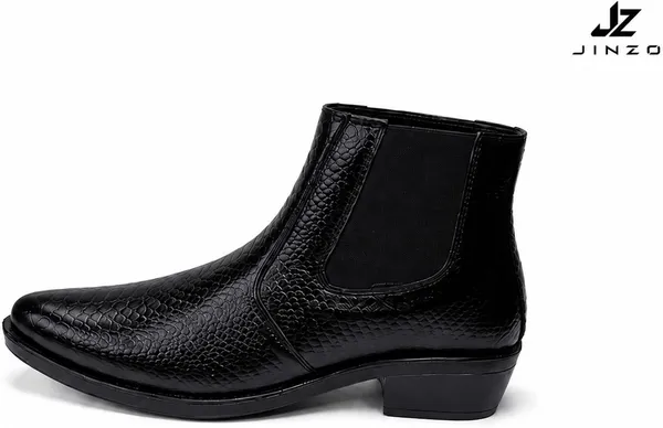 Black_Synthetic_Textured_Chelsea_Ankle_Boots_For_Men