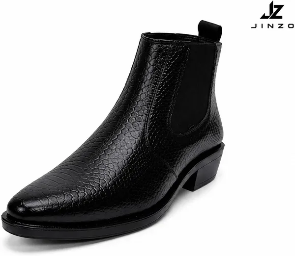 Black_Synthetic_Textured_Chelsea_Ankle_Boots_For_Men