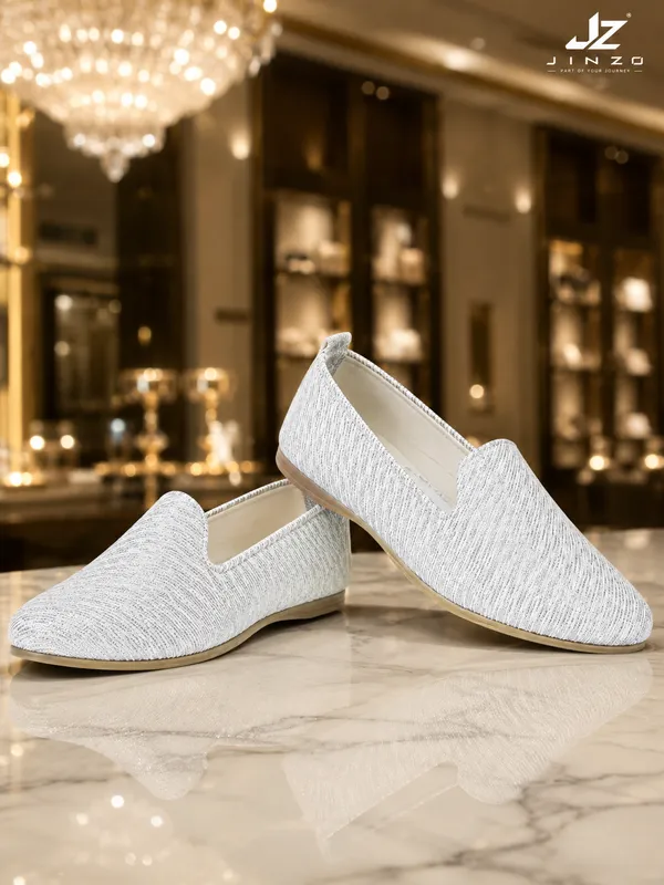 White_Synthetic_Textured_Slip-On_Loafers_For_Men