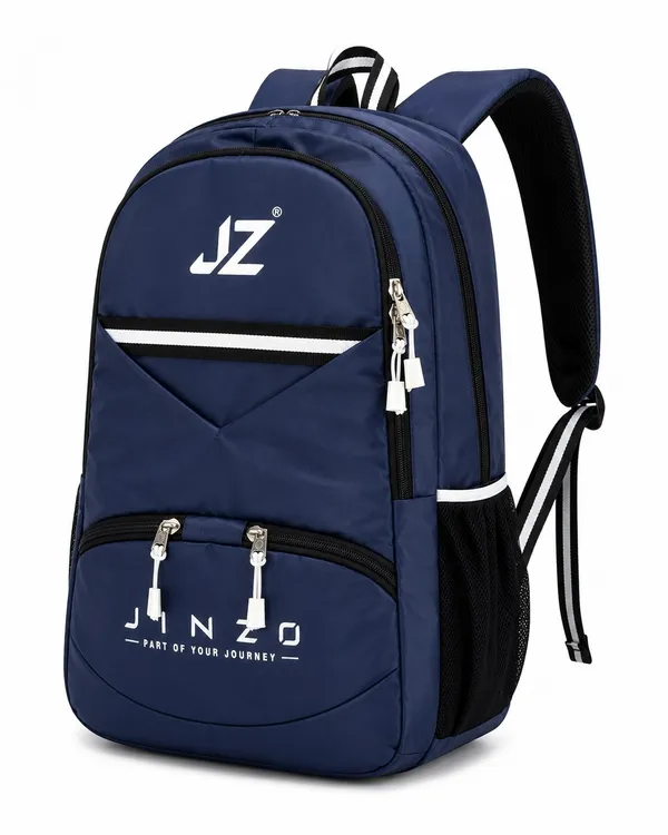 Navy_Blue_Pu_Fabric_Water_Resistant_Laptop_Backpack_For_Unisex