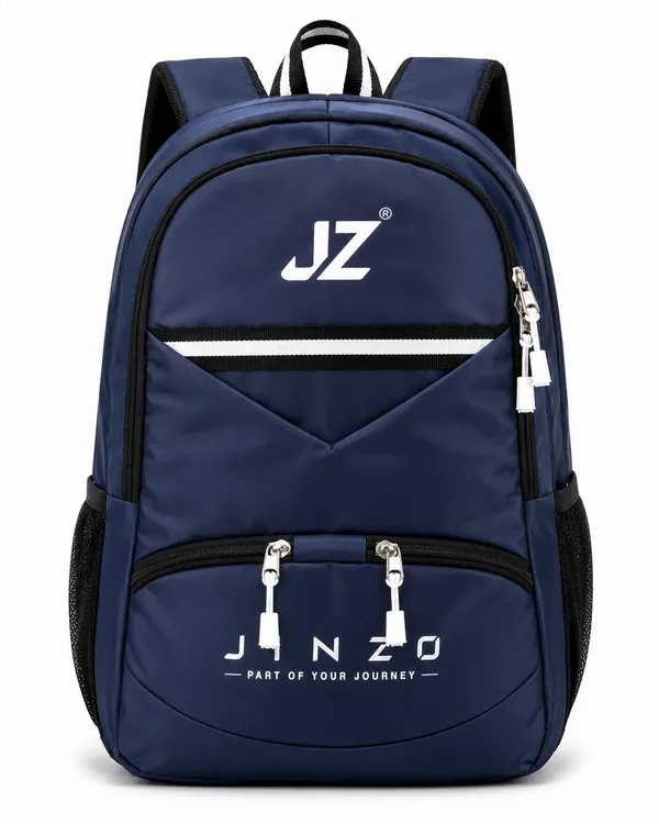 Navy_Blue_Pu_Fabric_Water_Resistant_Laptop_Backpack_For_Unisex