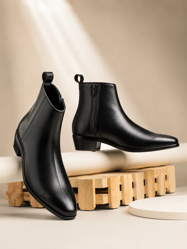 Black_Synthetic_Zip-Up_Ankle_Boots_For_Men