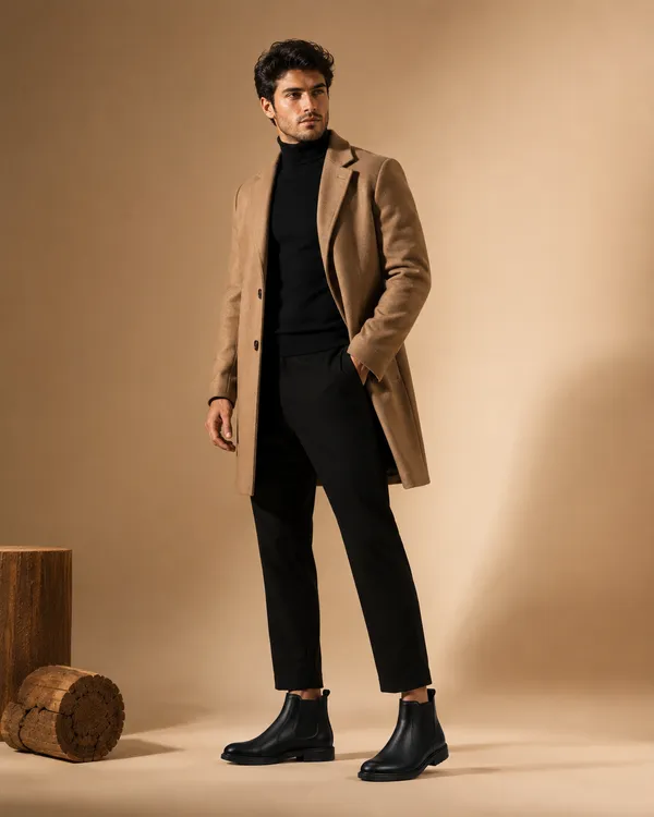 Black_Synthetic_Slip-On_Chelsea_Ankle_Boots_For_Men
