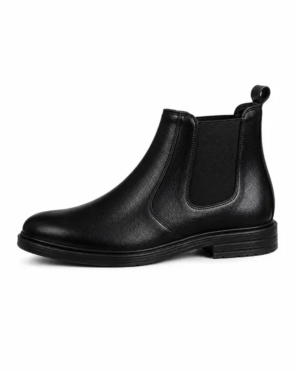 Black_Synthetic_Slip-On_Chelsea_Ankle_Boots_For_Men