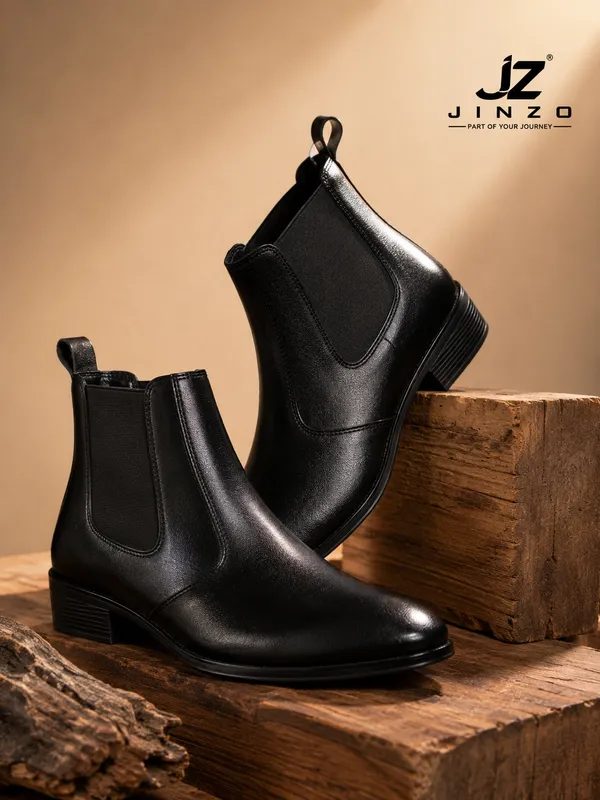 Black_Synthetic_Chelsea_Slip-On_Boots_For_Men