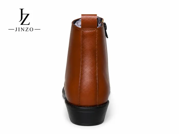Tan_Synthetic_Zipper_Pencil_Ankle_Boots_For_Men