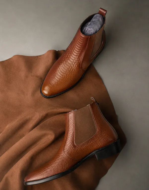 Tan_Synthetic_Textured_Chelsea_Ankle_Boots_For_Men