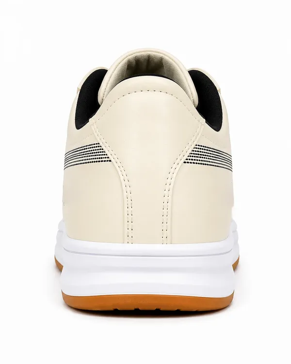 Cream_Synthetic_Lace-Up_Casual_Sneakers_For_Men