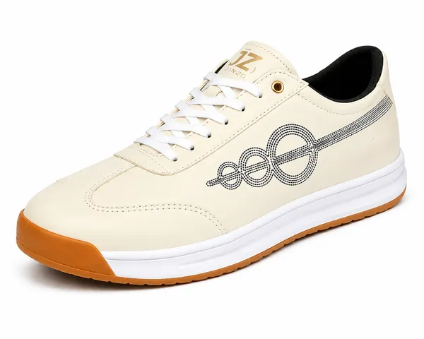 Cream_Synthetic_Lace-Up_Casual_Sneakers_For_Men