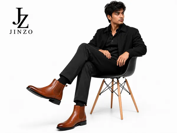 Tan_Synthetic_Chelsea_Slip-On_Formal_Dress_Boots_For_Men