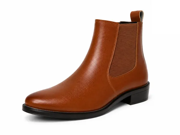Tan_Synthetic_Chelsea_Slip-On_Formal_Dress_Boots_For_Men