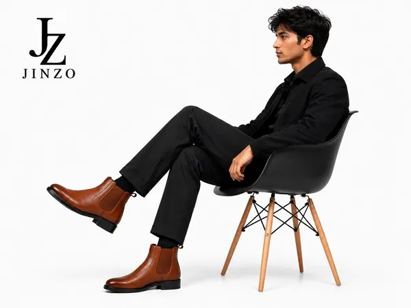 Tan_Synthetic_Chelsea_Slip-On_Formal_Dress_Boots_For_Men