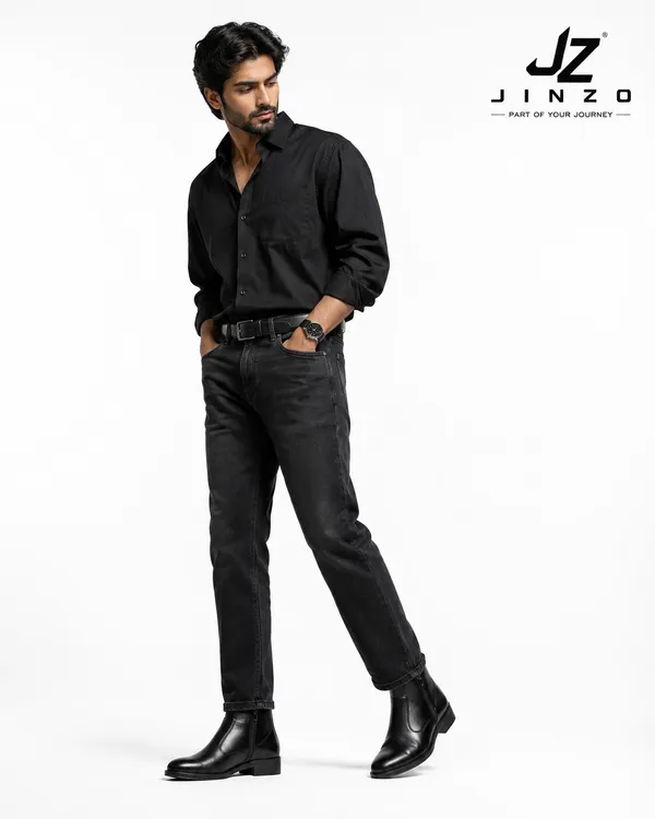 Black_Synthetic_Side_Zip_Chelsea_Style_Dress_Boots_For_Men