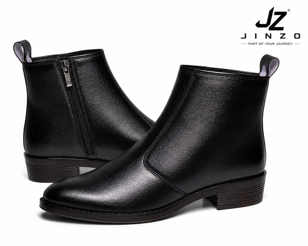 Black_Synthetic_Side_Zip_Chelsea_Style_Dress_Boots_For_Men