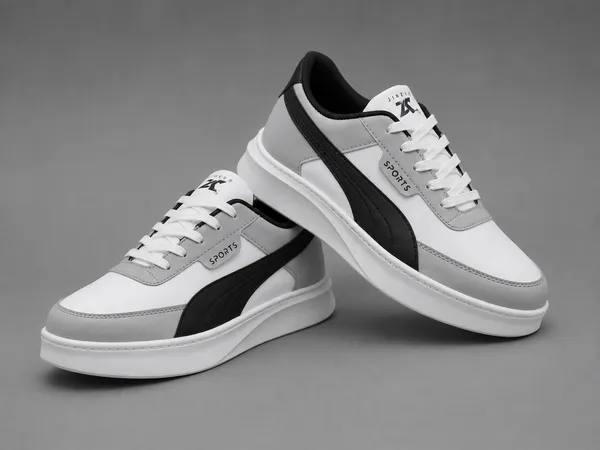 White_Synthetic_Lace-Up_Casual_Sneakers_For_Men