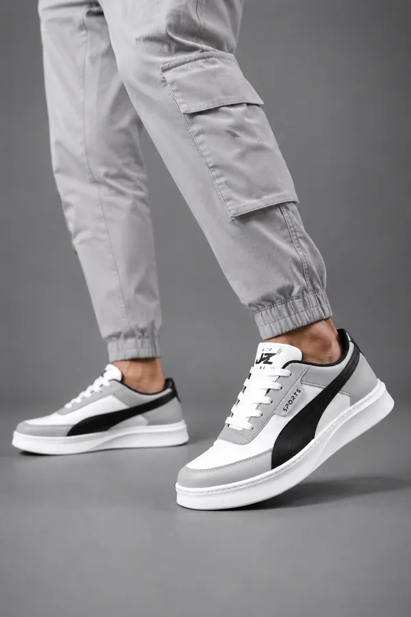 White_Synthetic_Lace-Up_Casual_Sneakers_For_Men