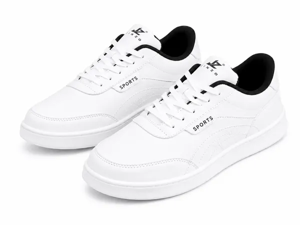 White_Synthetic_Lace-Up_Casual_Sneakers_For_Men