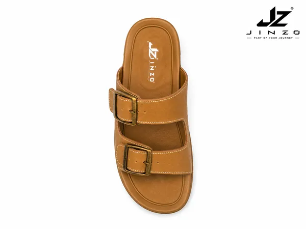 Tan_Synthetic_Double_Buckle_Slide_Slippers_For_Men