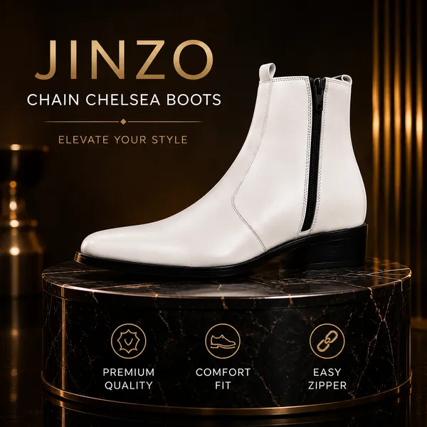 White_Synthetic_Chelsea_Slip-On_Ankle_Boots_For_Men